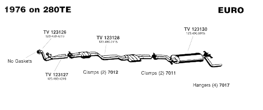 1976 280TE Exhaust System