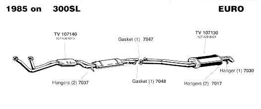 1985 300SL Exhaust System