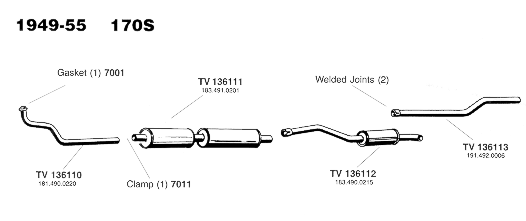 1945-55 170S Exhaust System