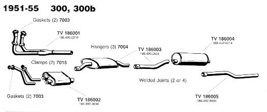 1951-55 300 and 300b Exhaust Systems