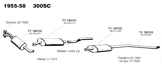 1955-58 300SC Exhaust System