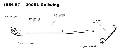 1954-57 300SL Gullwing Exhaust System