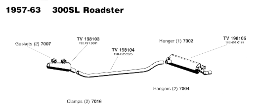 1957-63 300SL Roadster Exhaust System