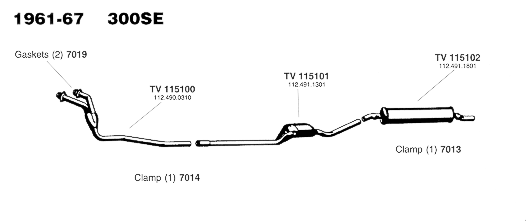 1961-67 300SE Exhaust System