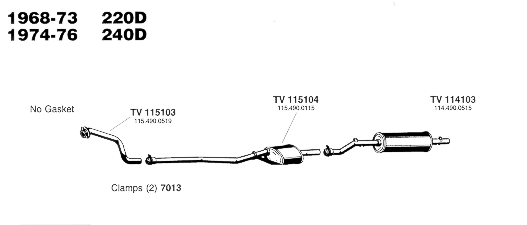 1974-76 240D Exhaust System