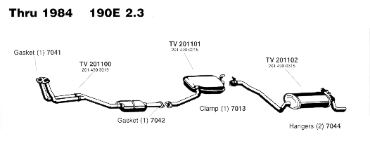 Through 1984 190E 2.3 Exhaust System