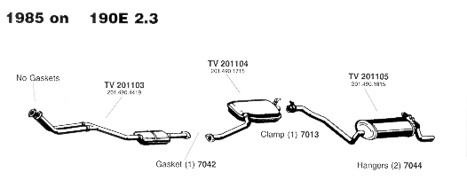 1985 on 190E 2.3 Exhaust System